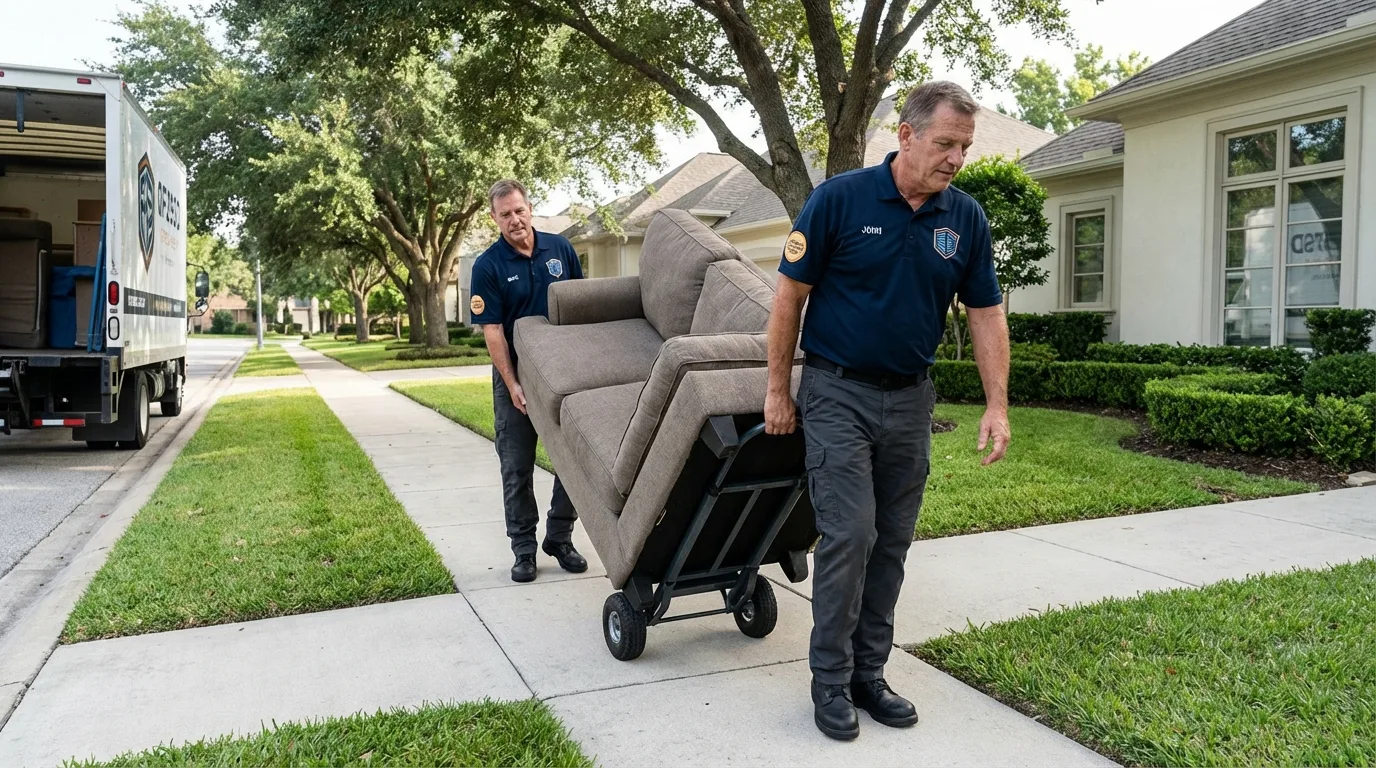 Local residential moving crew loading furniture in Harrodsburg, KY