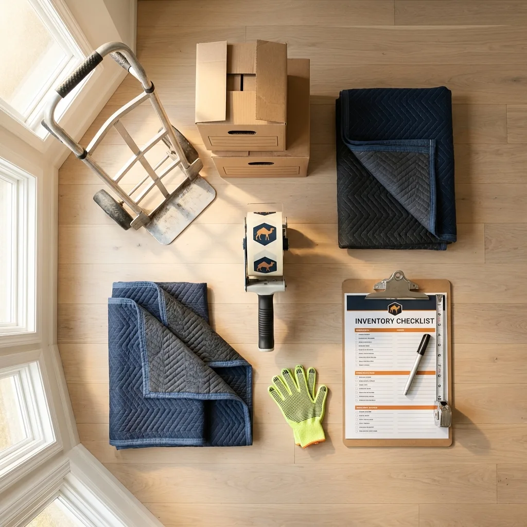 Professional moving supplies and packing materials layout for Harrodsburg residential relocations